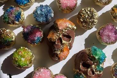 cookies baked to look like crystals in different colors 