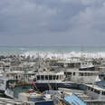  Damaged fishing boats pile up against each other after Hurricane Beryl at the Bridgetown Fish Market, Bridgetown, Barbados. 