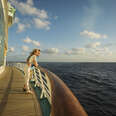 couple on a cruise deck