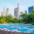 Newly debuted pickleball courts at Wollman Rink in Central Park